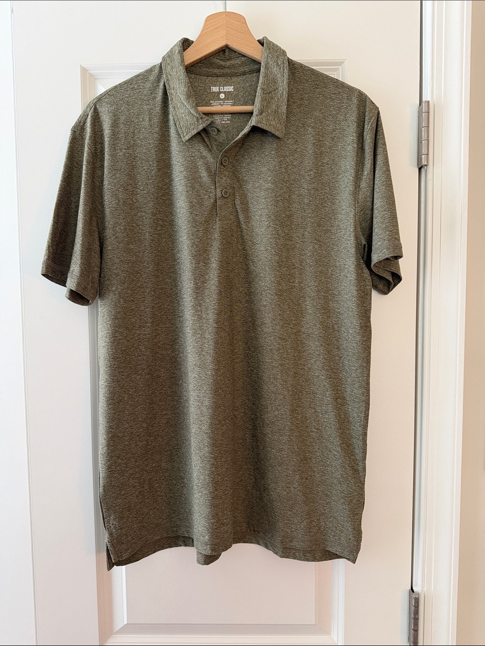 True Classic Heather Military Green Active Polo